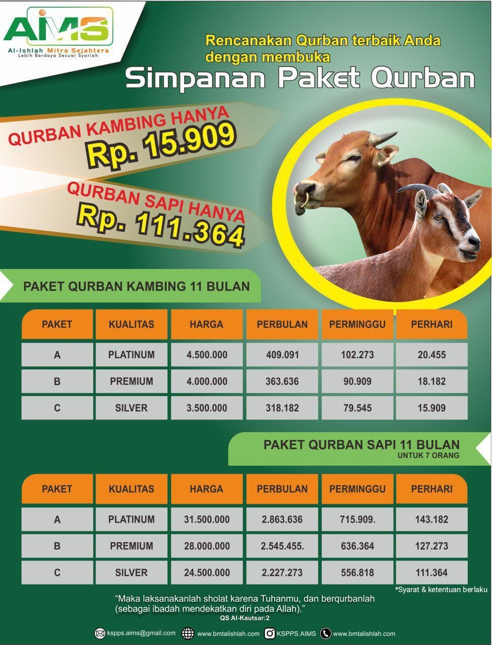  Simpanan Paket Qurban AIMS